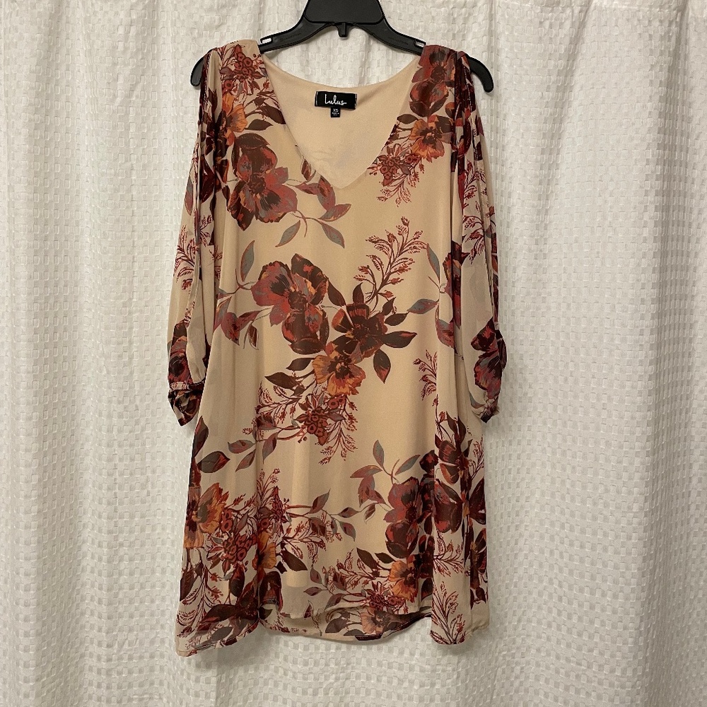Lulu's Shifting Dears Pink Floral Dress XS